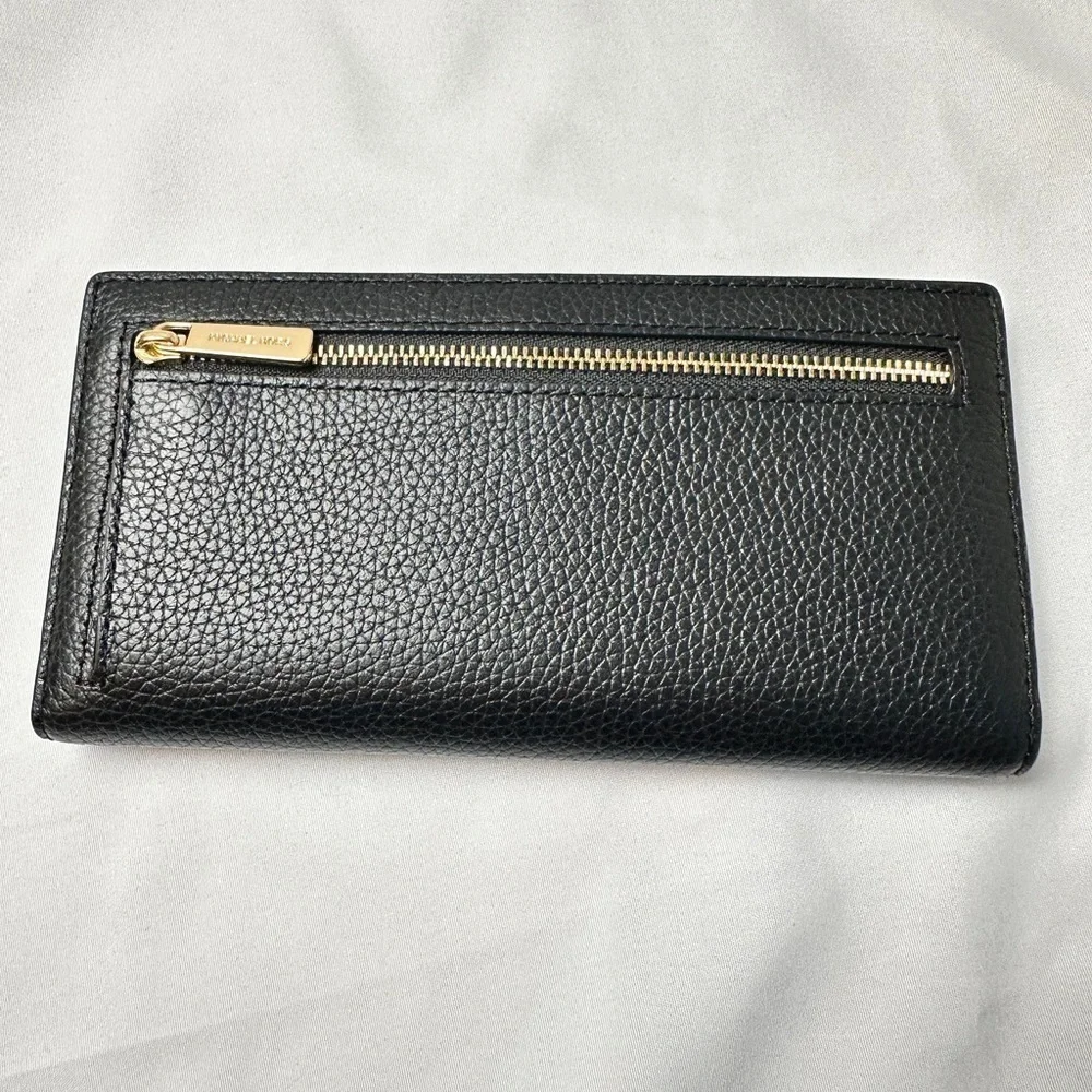 Michael Kors Reed Large Pebbled Leather Wallet (Black)